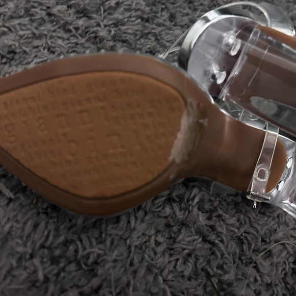New!! Gianni Bini clear blocked heel with rhinestones on toe.. - Picture 3 of 5